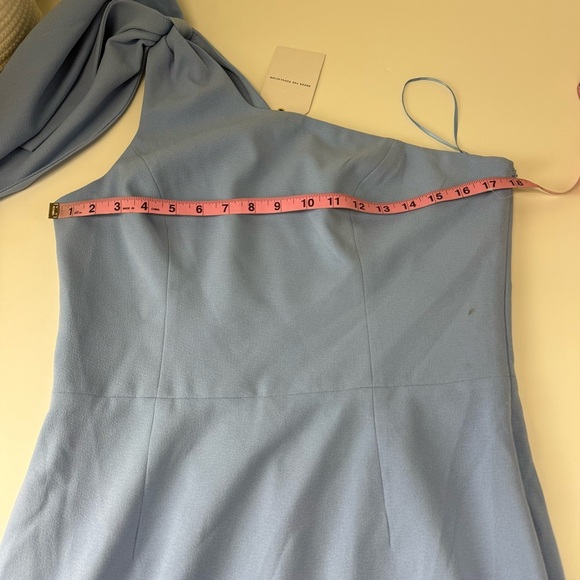 Dress the Population Tiffany Dress Womens Large Sky Blue One Shoulder Bow NWT - Picture 8 of 11